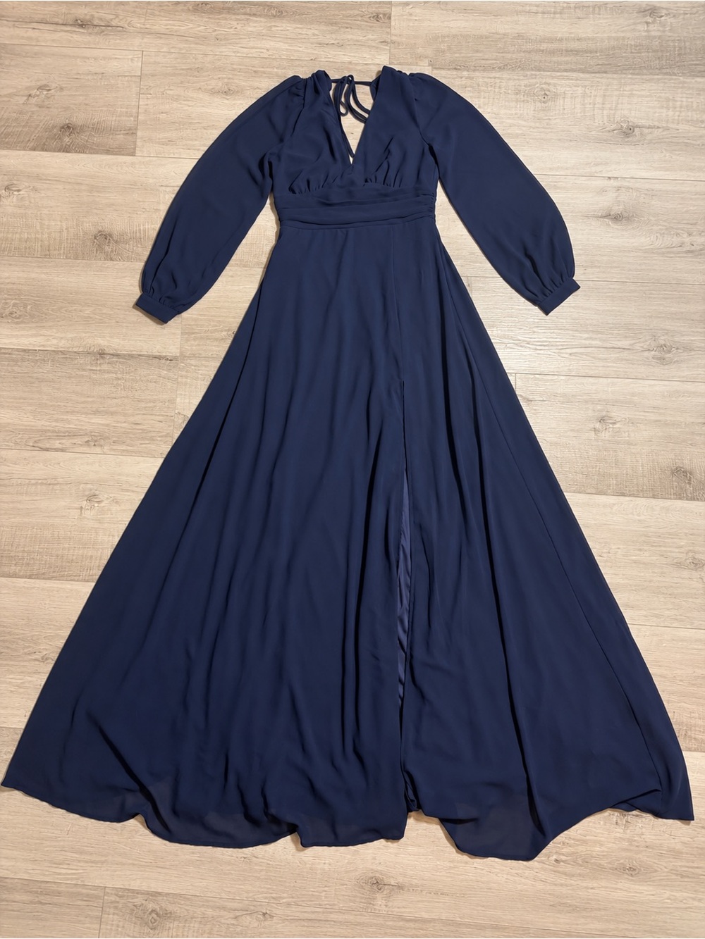 Lulus Love You So Navy Long Sleeve Maxi Dress 68359 XS